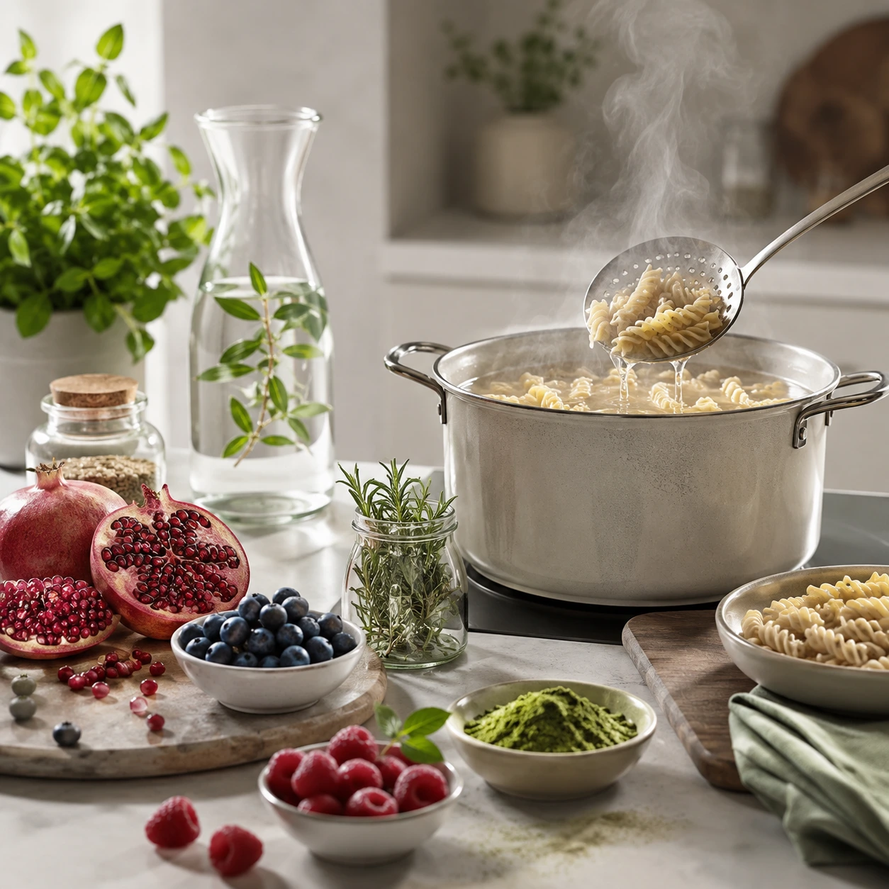 Pasta in cottura: il calore può degradare i composti naturali presenti negli alimenti